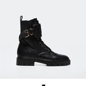Mango 100% leather moto boots